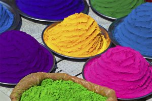 Indian colorful powder, market, India