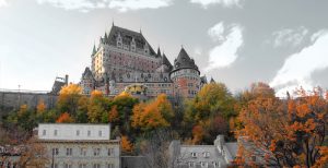 Architectural chateau building in Quebec City