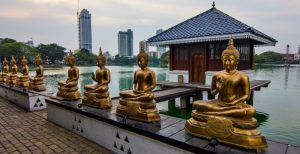 Golden Buddhas in Colombo