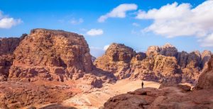 Hiker on the trek to Petra, Jordan