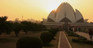 lotus_temple_at_sunset