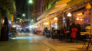 Side street at night