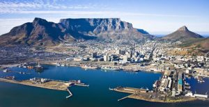 Cape Town Harbor and Table Mountain