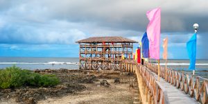 Cloud 9 Surf Point boardwalk in Siargao island, Philippines