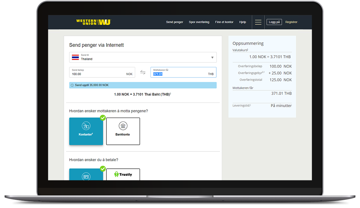 Send Penger Trygt Til Thailand Western Union Norge