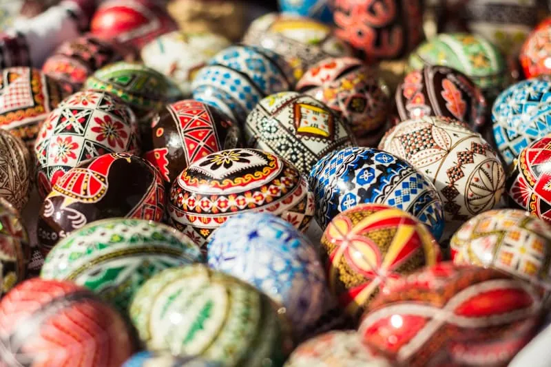 Orthodox easter coloured eggs