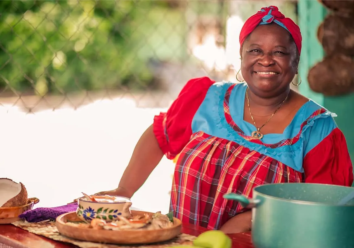 Dominican woman working