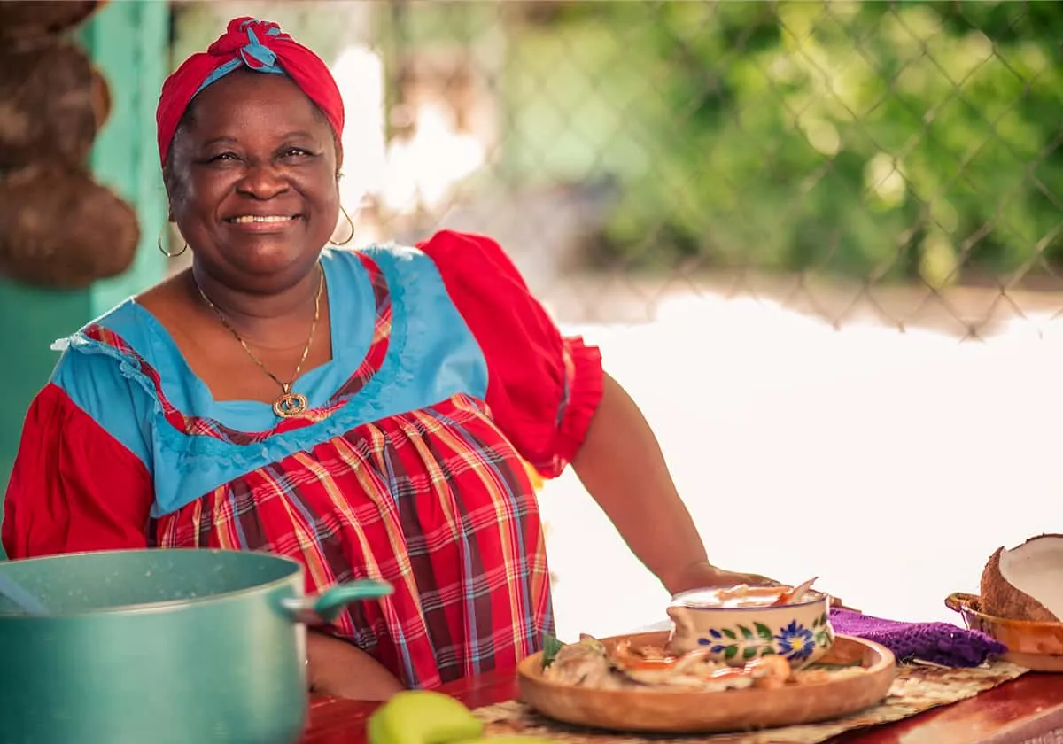 Dominican woman working