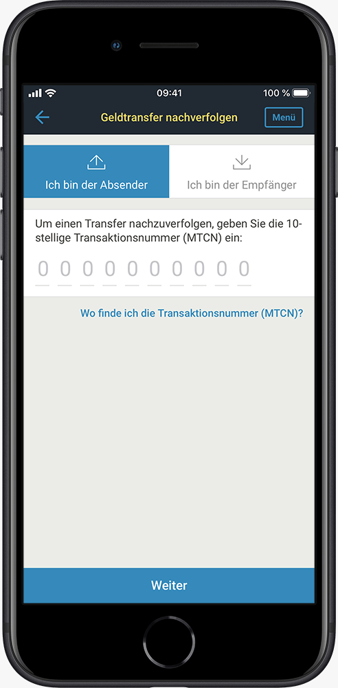 Persönlich Oder Online Geld Senden | Western Union CH